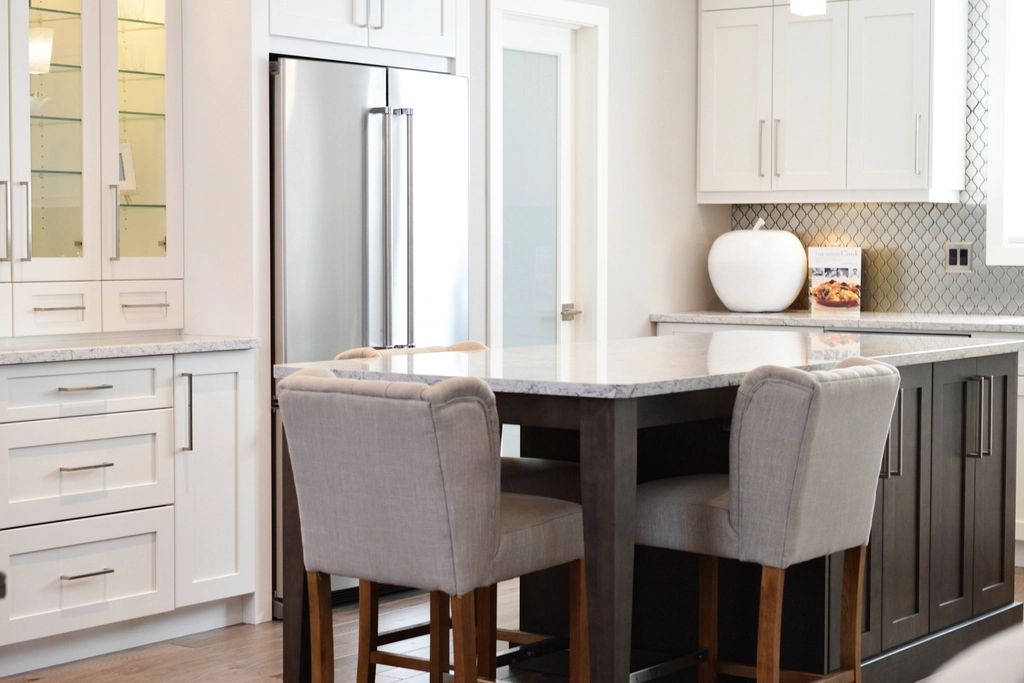 Bright kitchen with white custom cabinetry